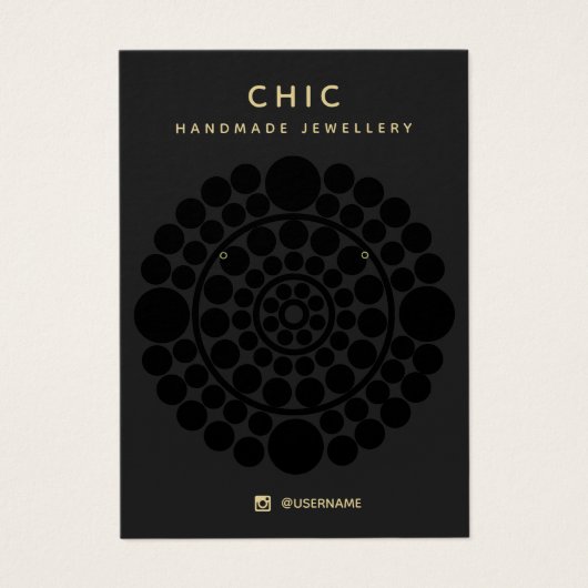 Chic Black Circle Motif Earring Display Card (Vorderseite)