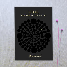 Chic Black Circle Motif Earring Display Card