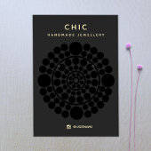 Chic Black Circle Motif Earring Display Card