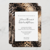 Chic Black Cream Leopard Animal Wedding Einladung (Vorne/Hinten)