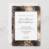 Chic Black Cream Leopard Animal Wedding Einladung (Vorderseite)