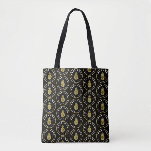 Chic Black Custom Business Logo-Muster Tasche (Vorderseite)
