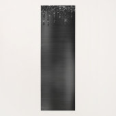 Chic Black Drilling Glitzer Monogram, White Name Yogamatte (Rückseite)