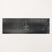 Chic Black Drilling Glitzer Monogram, White Name Yogamatte (Vorderseite (Horizontal))