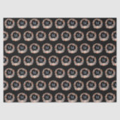 Chic Black Elegant Monogram Wreath Christmas Seidenpapier (Vorderseite)