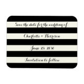 Chic Black Elfenbeinstreifen Speichern Sie den Dat Magnet (Horizontal)