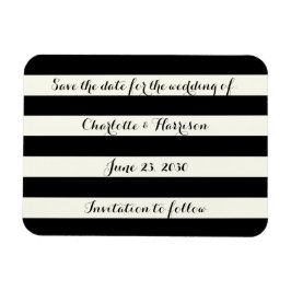 Chic Black Elfenbeinstreifen Speichern Sie den Dat Magnet