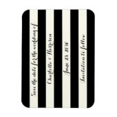 Chic Black Elfenbeinstreifen Speichern Sie den Dat Magnet (Vertikal)