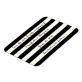 Chic Black Elfenbeinstreifen Speichern Sie den Dat Magnet (Linke Seite)