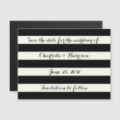 Chic Black Elfenbeinstreifen Speichern Sie den Dat Magnetkarte (Vorne/Hinten)