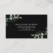 Chic Black Eucalyptus Visitenkarte (Rückseite)