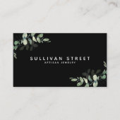Chic Black Eucalyptus Visitenkarte (Vorderseite)
