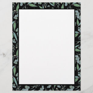 Chic Black Eukalyptus Greenery Recipe Binder Page