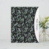 Chic Black Eukalyptus Grüne Rezept Divider Seite (Stehend Vorderseite)