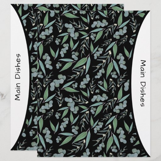 Chic Black Eukalyptus Grüne Rezept Divider Seite (Vorne/Hinten)