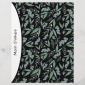 Chic Black Eukalyptus Grüne Rezept Divider Seite (Rückseite)