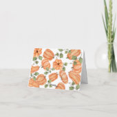 Chic Black Fall Pumpkin Baby Dusche Dankeskarte (Rückseite)