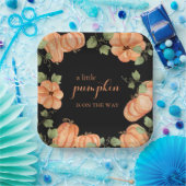 Chic Black Fall Pumpkin Baby Dusche Pappteller (Party)