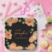 Chic Black Fall Pumpkin Baby Dusche Pappteller (Party)