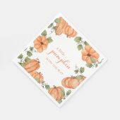 Chic Black Fall Pumpkin Baby Dusche Serviette (Ecke)