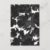 Chic Black Floral mit Calligrafy Wedding Begleitkarte (Rückseite)