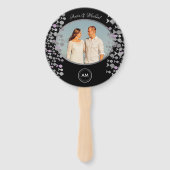 Chic Black Foto Wedding Program Fächer (Vorderseite)