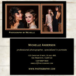 Chic Black Fotograf Business Card Visitenkarte