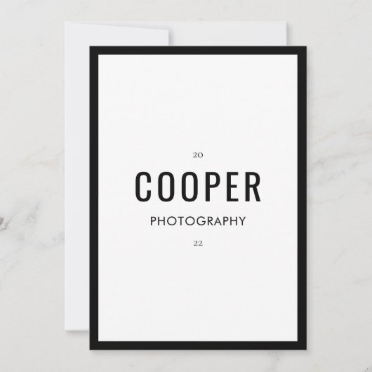 Chic Black Fotografy Premade Brand Note Card (Vorderseite)
