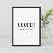 Chic Black Fotografy Premade Brand Note Card (Stehend Vorderseite)