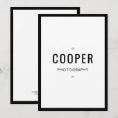 Chic Black Fotografy Premade Brand Note Card (Vorne/Hinten)