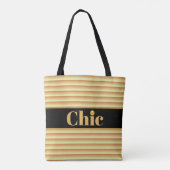 Chic Black Gelt on Golden Strip Tasche (Rückseite)