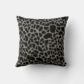 Chic Black Giraffe Wedding Elegant Monogram Kissen (Rückseite)