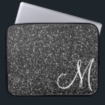 Chic Black Glitzer Monogram Trendy Laptopschutzhülle<br><div class="desc">Dieses Design kann in dem Bereich personalisiert werden, der durch das Ändern des Fotos und/oder Textes zur Verfügung gestellt wird. Sie können auch angepasst werden, indem Sie auf Vorlage personalisieren klicken und dann auf die Schaltfläche klicken, um weitere Optionen anzupassen, um die Hintergrundfarbe zu löschen oder zu ändern, Text hinzuzufügen,...</div>