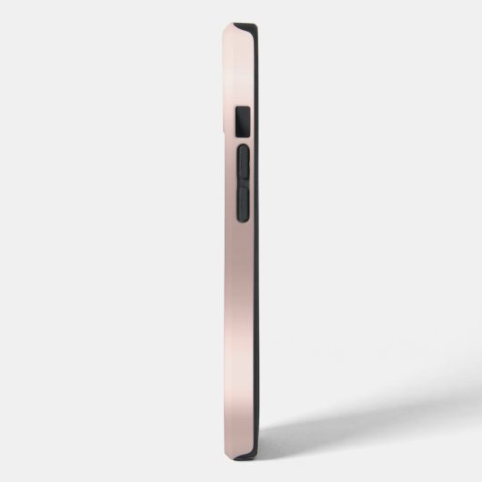 Chic Black Glitzer Rose Gold Monogram Case-Mate iPhone Hülle (Rückseite / Links)