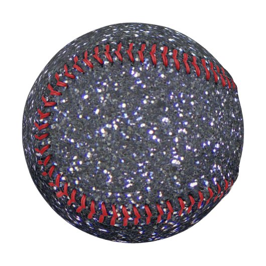 Chic Black Glitzer Sparkle Baseball (Vorderseite Links)