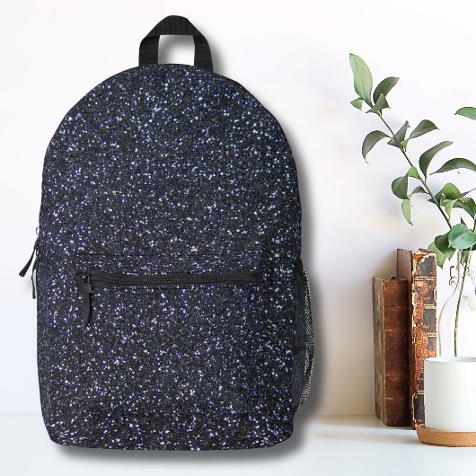 Chic Black Glitzer Sparkle Bedruckter Rucksack