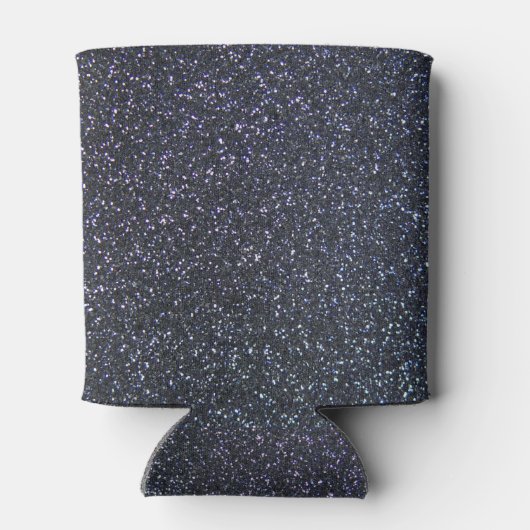 Chic Black Glitzer Sparkle Dosenkühler (Rückseite)