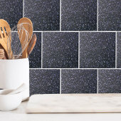 Chic Black Glitzer Sparkle Fliese