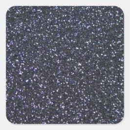 Chic Black Glitzer Sparkle Quadratischer Aufkleber