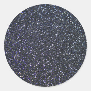 Chic Black Glitzer Sparkle Runder Aufkleber