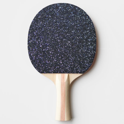 Chic Black Glitzer Sparkle Tischtennis Schläger (Vorderseite)