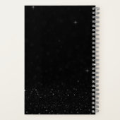Chic Black Glitzer Spiral Notebook mit Initialen Notizblock (Rückseite)