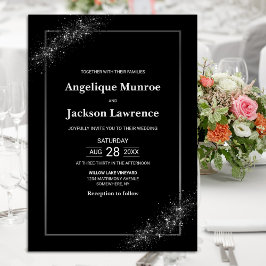 Chic Black Glitzer Wedding Einladung