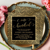 Chic Black Gold 100 Script 100. Geburtstag Einladung