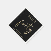 Chic Black Gold 40. Geburtstag Party Serviette (Ecke)
