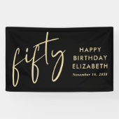 Chic Black Gold 50. Geburtstagsparty Banner (Horizontal)