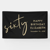Chic Black Gold 60. Geburtstagsparty Banner (Horizontal)
