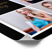 Chic Black Gold Abschluss Senior Portrait Foto Poster (Ecke)