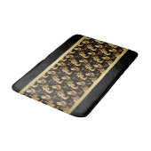 Chic Black & Gold Abstraktes Muster Badematte (Schrägansicht)