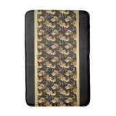 Chic Black & Gold Abstraktes Muster Badematte (Vorderseite Vertikal)